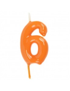 Vela Número 6 Laranja